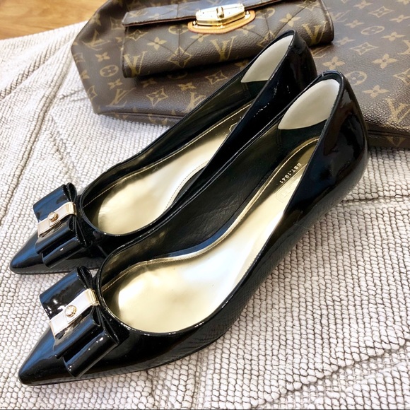 Coach Patent Black Bow Kitten Heels 5.5 - Picture 2 of 8